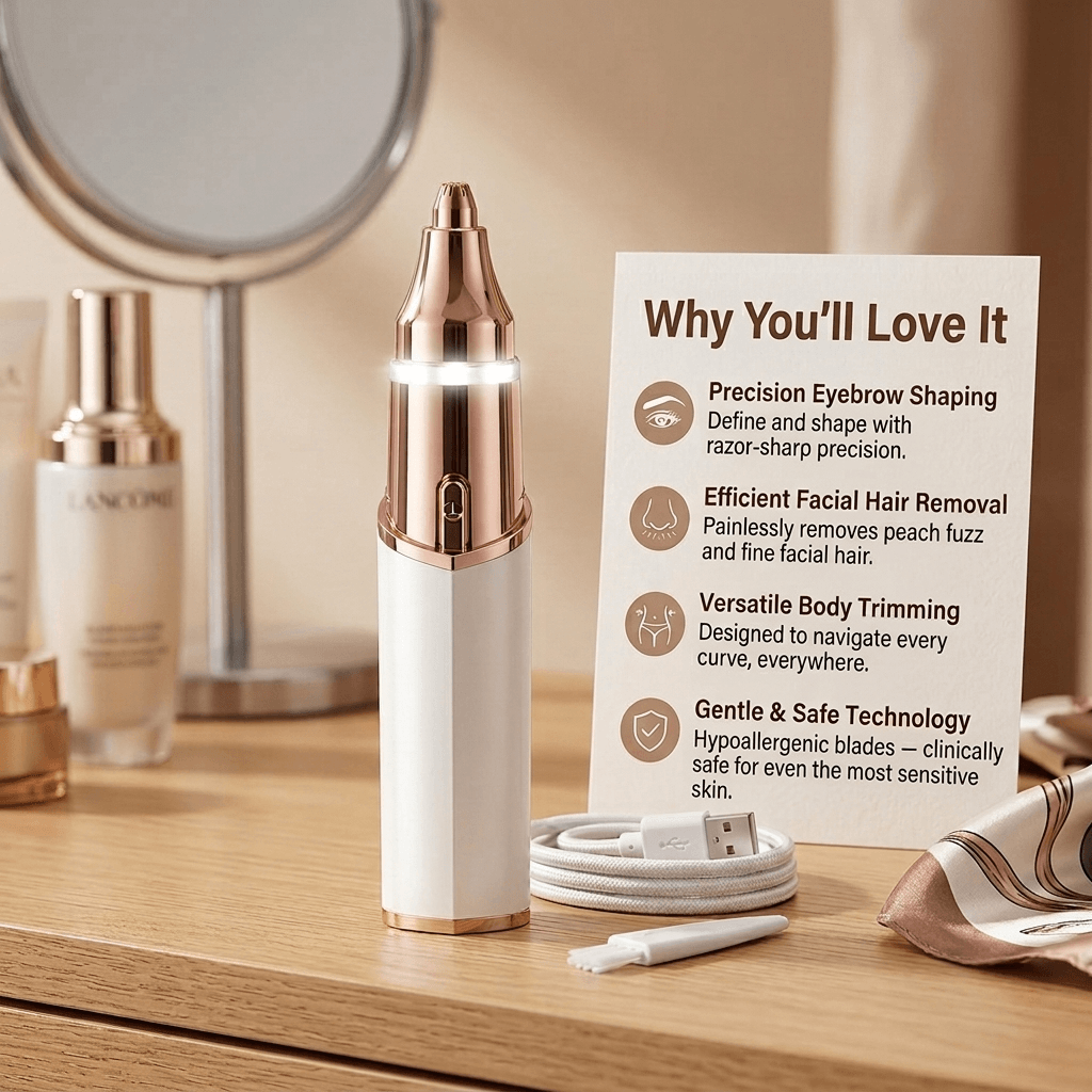 Nuvane Oak 2-in-1 Precision Eyebrow & Facial Hair Trimmer